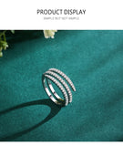 Elegant Multi-layer Sparkling AAAA Lab Created Diamonds 925 Sterling Silver Ring