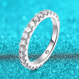 Luxury 18KGP 0.6-4.2CT VVS1 D Colour Moissanite Diamonds 925 Silver Wedding Ring