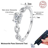 Lovely  0.5ct VVS1 D Oval Cut Moissanite Silver Engagement Wedding Ring