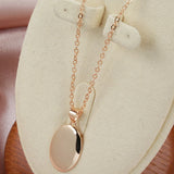 14K Rolled Gold Minimalist Oval Geometric High Quality Fashion Pendant Necklace