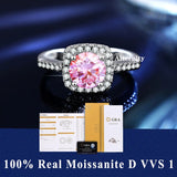 S925 Silver D VVS1 100% Real Moissanite Ring Adjustable Size Pass Diamond with GRA Certificate 18K Plating Rings