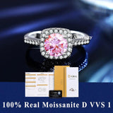 Fabulous 100% Real Moissanite Ring D VVS1 Adjustable Size S925 Sliver GRA Certificate Wedding Rings for Women