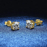 Top Sparkling 0.5-2 Carat D Colour Moissanite 925 Sterling Silver Stud Earrings