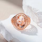14 Karat Filled Gold Brown AAA Zircon Crystal Unique Elegant Jewellery Rings For Women