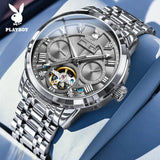 Best Selling Luxury Brand Skeleton Automatic Mechanical Fashion High Quality Multifunction WristWatches for Men