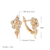 Cute Crystal Flower 14K Filled Rose Gold AAA Zircon Diamonds Dangle Earrings - Creative Daily Fine Jewellery