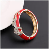 New Arrival Unique Special Leopard On the Enamel Bangle Statement Trendy Bracelet for Women - Party Prom Fashion Gift - The Jewellery Supermarket