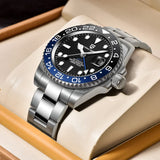 TOP BRAND DESIGN 40MM GMT Luxury NH34 Automatic Stainless Steel Waterproof Men Mechanical Wristwatch