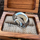 Dome High Polish Classics I Love You 6/8MM Men Women Wedding Tungsten Couple Rings