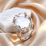 Luxury Beaded Design Freshwater Big Baroque Pearl Silver Gold Colour Cocktail Rings