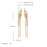 14 Karat Gold Filled AAA Zircon Diamonds Trendy Design Tassel Dangle Earrings for Women