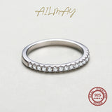 Real Sterling Silver Fashion Wedding Stackable AAAA Lab Created Diamond Ring