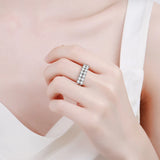 Sparkling 1.4CT All Moissanite Diamonds Rings for Women  White Gold Plated S925 Sterling Silver Wedding Jewellery