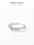 Delicate Twisted Silver Romantic Purple Heart AAAA Lab Created Diamond Ring