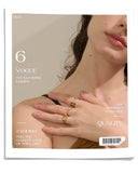 18K Gold Plated Delicate Stainless Steel AAA Zirconia Diamonds Layered Hollow Geometric Ring
