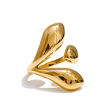 18K Gold Plated High Quality Smooth Stainless Steel Geometric Casting Distinctive