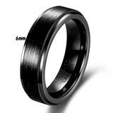 Brushed Polish Finished 6mm/8mm Tungsten Carbide Black/Silver/Gold/Purple/Rainbowd Ring