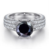 Selection of 2 Carat Multicolour VVS1 D Colour Moissanite Silver Wedding Rings
