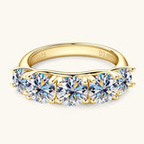 Sparkling Round Moissanite Diamonds Half Eternity Wedding Ladies Rings Engagement Wedding Sterling Silver Jewellery