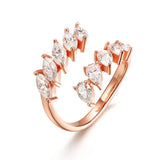 10 Stones 3.25cttw Pear/marquise Cut VVS1 D Colour Moissanite Diamonds Silver Rings