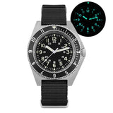 Sweep Seconds Quartz Movement Sapphire Stainless Steel Waterproof Luminous Wristwatch