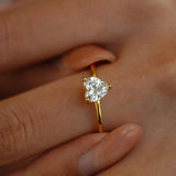 Terrific 1Carat Princess Cut Moissanite Solitaire Diamond Rings Silver 18K Gold Plated Wedding Engagement Jewellery
