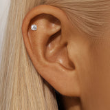 Round Cut 0.03-1.2CT Moissanite Diamonds Sterling Silver Unisex Stud Earrings