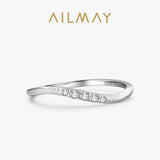 Simple Stackable 925 Sterling Silver AAAA Lab Created Diamond Ring Fine Jewellery