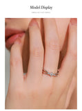 Pleasing Geometric Crossed Line AAAA Lab Created Diamonds 925 Silver Ring