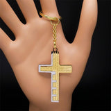 Cross Christian Church Prayer Necklace - Stainless Steel Gold Colour Bible Amulet Necklaces Jewellery - The Jewellery Supermarket