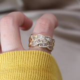 New Design Woven Twist Elegant Luxury AAA Zircon Crystals Rings - Fashion Daily Use Jewellery - The Jewellery Supermarket