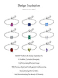 Fashion Silver 12 Month Birthday AAAA Lab Created Diamond Adjustable Chain Rings