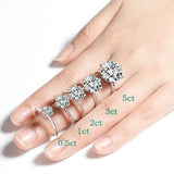 Dazzling 0.5-5CT VVS1 D Colour Moissanite Diamond Solitaire Sterling Silver Ring