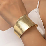 New Exaggerated Wide Face Metal Open Bracelet For Women - Simple Style Holiday Party Gift Fashion Jewellery