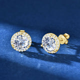 Sparkling 0.5-1-2 Carat Moissanite Diamonds Unisex Silver Stud Earrings