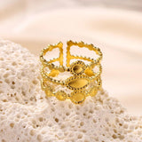 New In Stainless Steel 14K Gold Colour Rings For Women and Girls - Ideal Trendy Fashion Rings, Ideal Gifts - The Jewellery Supermarket