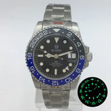 NH34 GMT Luminous Bezel Sapphire Glass Stainless Steel Bracelet Mechanical Watch