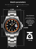 Luxury Stainless Steel Black Dial Green Bezel AD2040 20Bar Waterproof BGW9 Luminous Quartz Mens Wristwatches