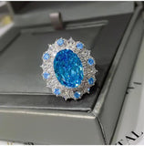 Dazzling Ocean Blue or Lovely Yellow Treasure High Quality AAAAA High Carbon Diamond Women's Rings - Fine Jewellery - The Jewellery Supermarket