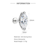 Pear, Princess, Marquise, Cushion Asscher Cut Silver Moissanite Diamonds Stud Earrings