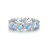 Great Prices Luxury Silver Crushed Ice Cut AAAAA Quality High Carbon Diamond Gemstones Fine Jewellery Big Rings