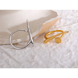18K Gold Plated Chic Stainless Steel Personality Minimalist Classy Stylish Unique Ring