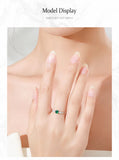 Vintage 925 Sterling Silver AAAA Lab Created Diamond AAAA Green Zircon Rings