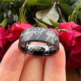 Laser Engraved Pipe Cut Brushed Finish 6MM 8MM Tungsten Wedding Men Women Rings
