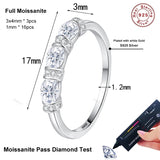 Oval Cut Full Moissanite 925 Sterling Silver with White Gold Plated Wedding Ring