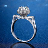 Flower Bud Design 1ct D Colour Moissanite Diamond Rings for Women Sterling Silver 18K Gold Plated Fine Jewellery
