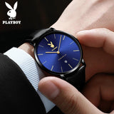 Quality Leather Strap Male Quartz Watch Casual Simple Fashion Male Wristwatch Waterproof with Stopwatch Alarm