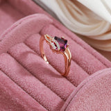 14K Gold Filled Fashion Red AAA Zirconia Crystal Elegant Vintage Fine Rings For Women