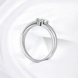 Heart Cut 0.5CT VVS1 D Colour Moissanite Diamond Solitaire Sterling Silver Ring