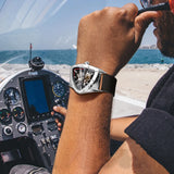 Top Brand Casual Sport Automatic Mechanical Men's Watches Triangle Silicone Strap Skeleton Hollow Racing Wristwatch